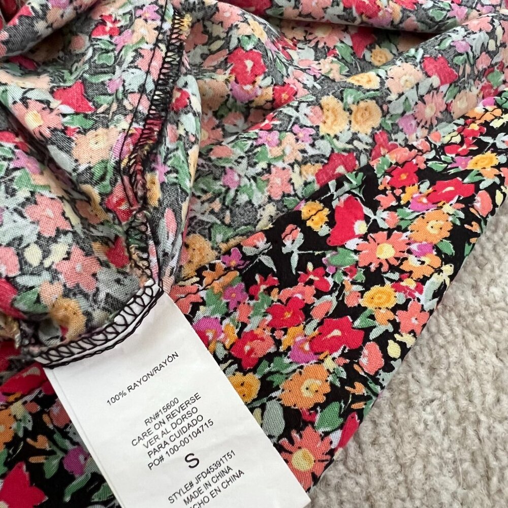 Kohl's Mason & Belle Floral Short Sleeve Rayon Mini Dress S - Picture 9 of 10